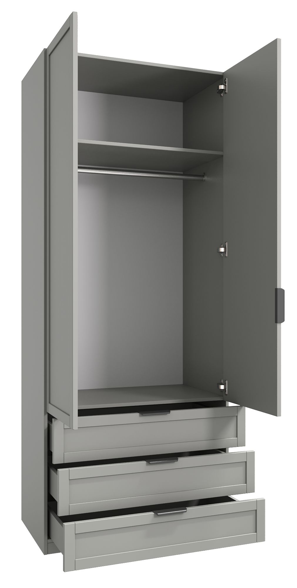 Шкафы распашные двухдверные с полками